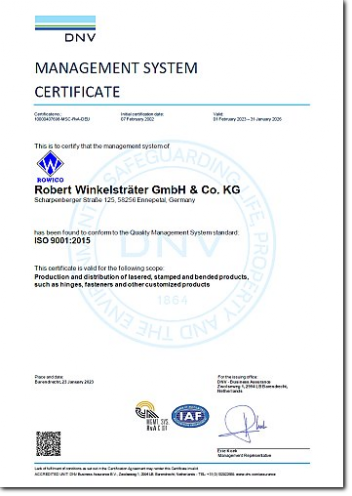 certification ISO 9001-2015